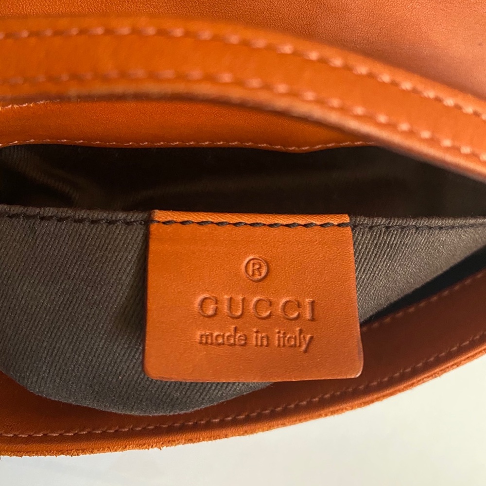 SOLD Gucci Monogram and Orange Suede Pochette - Picture 6 of 10